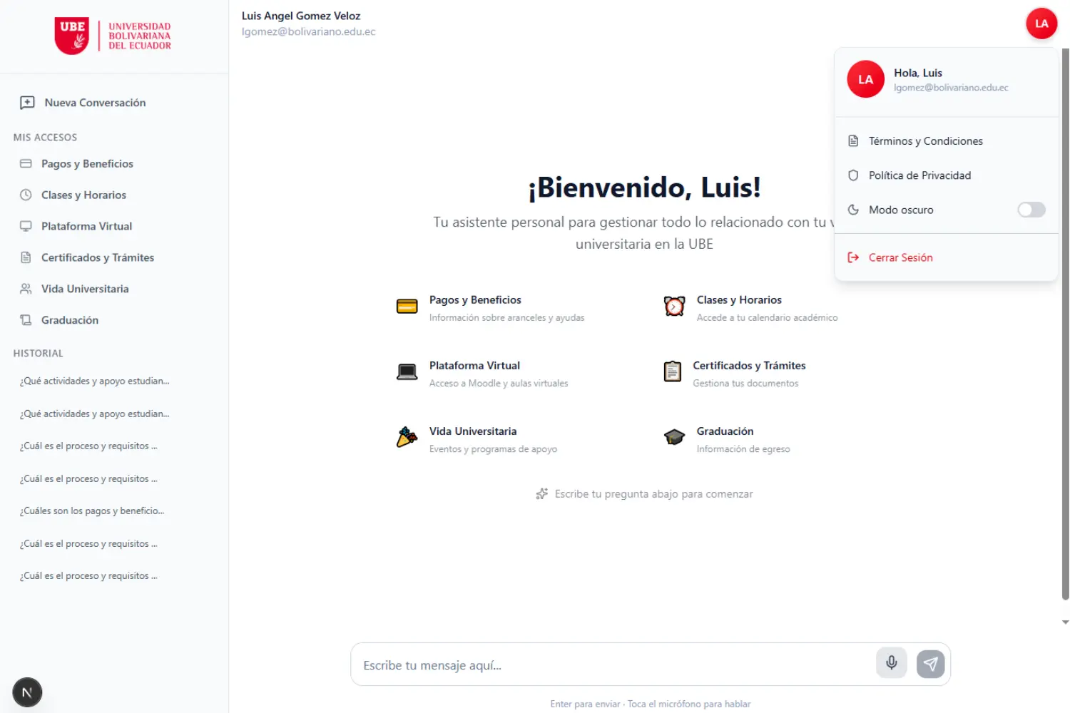 UBE Chatbot - Imagen 3